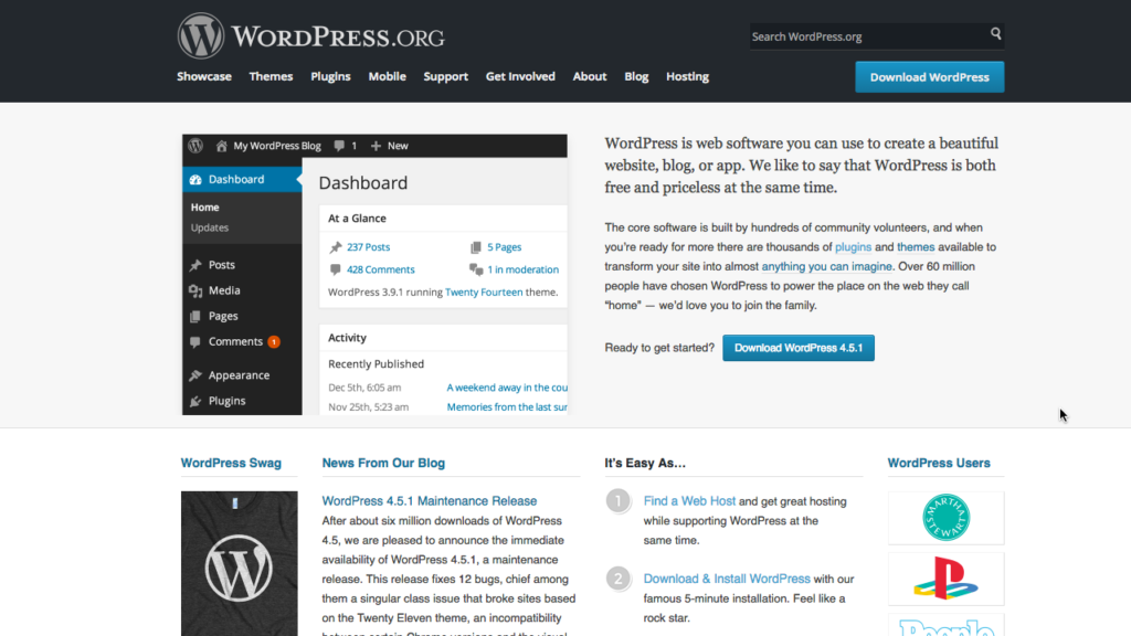 wordpress homepage